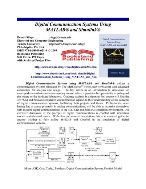 students through more in-depth treatment with examples and step-by step instructions. . Digital communication systems using matlab and simulink pdf